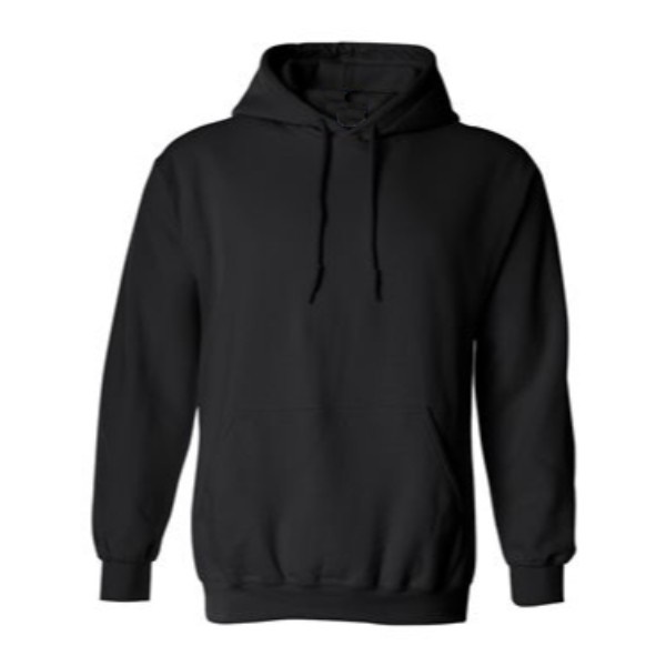 black hooded pullover